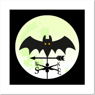 Bat Moon Weathervane Posters and Art